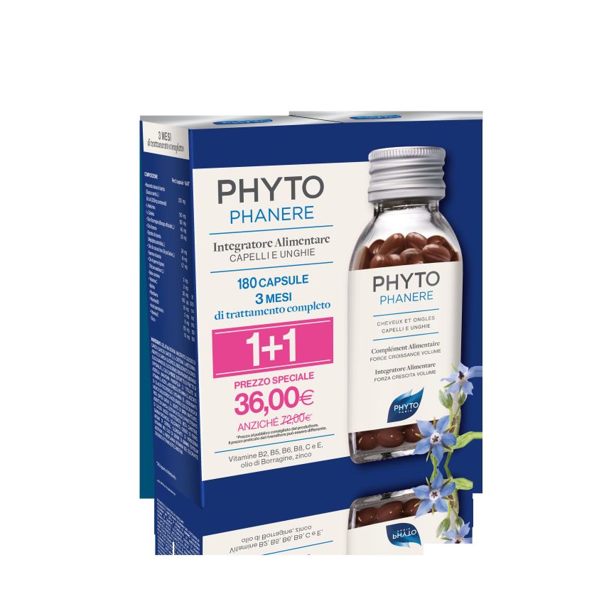 Phyto Phytophanere - Integratore Naturale per Capelli e Unghie, 180 Capsule