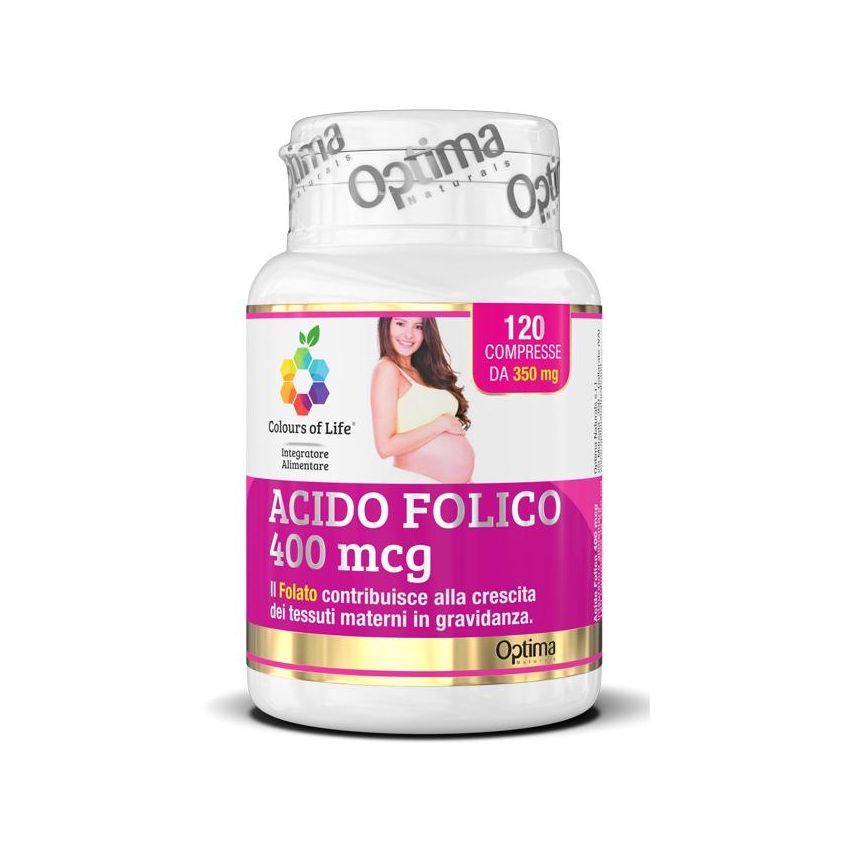 Colours Of Life Acido Folico - Integratore 400mg, 120 Compresse