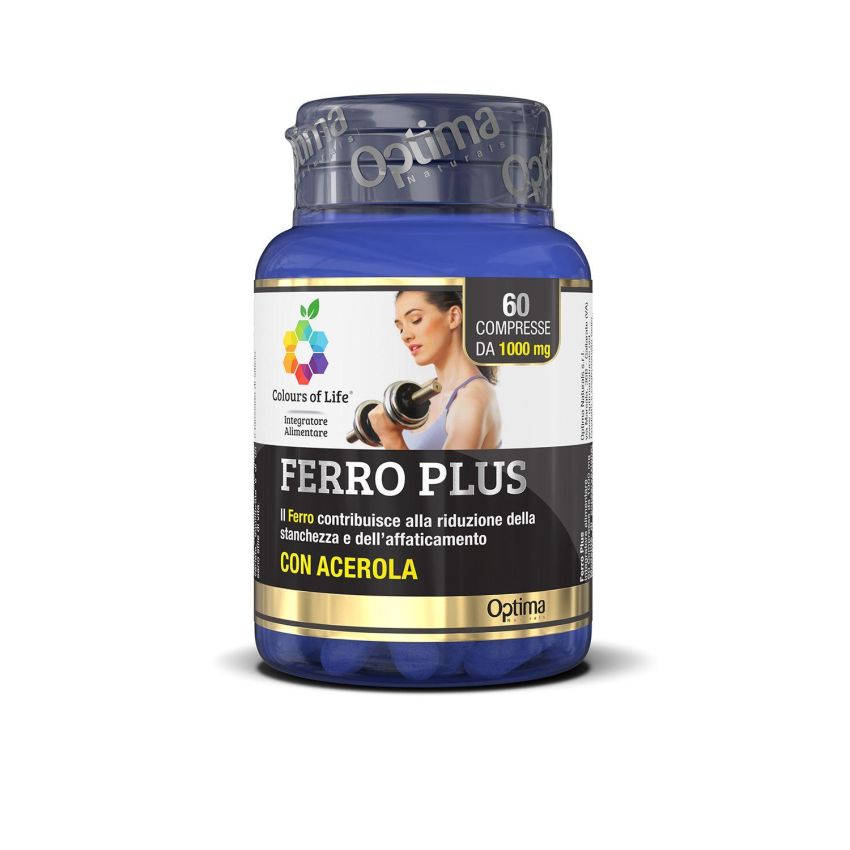 Colours Of Life Ferro Plus - Integratore Alimentare 1000mg, 60 Compresse