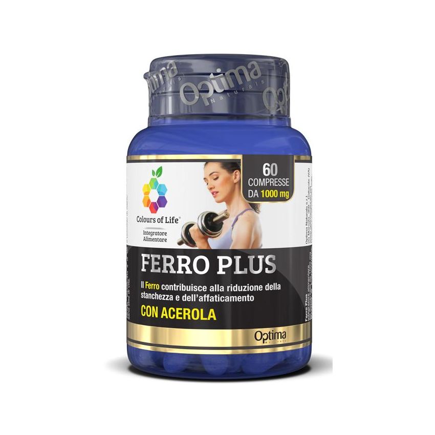 Colours Of Life Ferro Plus - Integratore Alimentare 1000mg, 60 Compresse