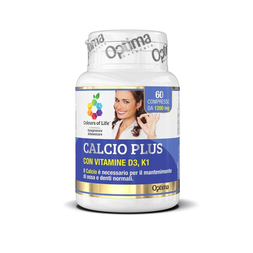 Colours Of Life Calcio Plus - Integratore di Calcio 1200mg, 60 Compresse