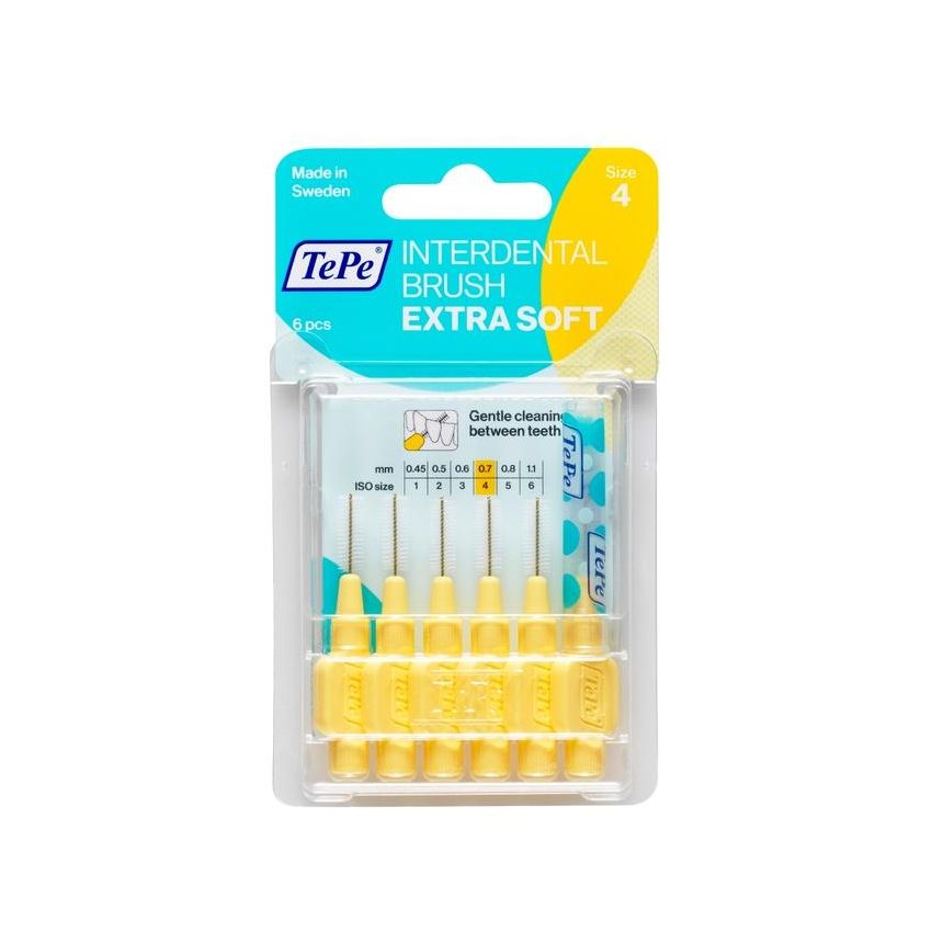 Tepe Set di 6 Scovolini Extra Soft in Giallo, ISO 4