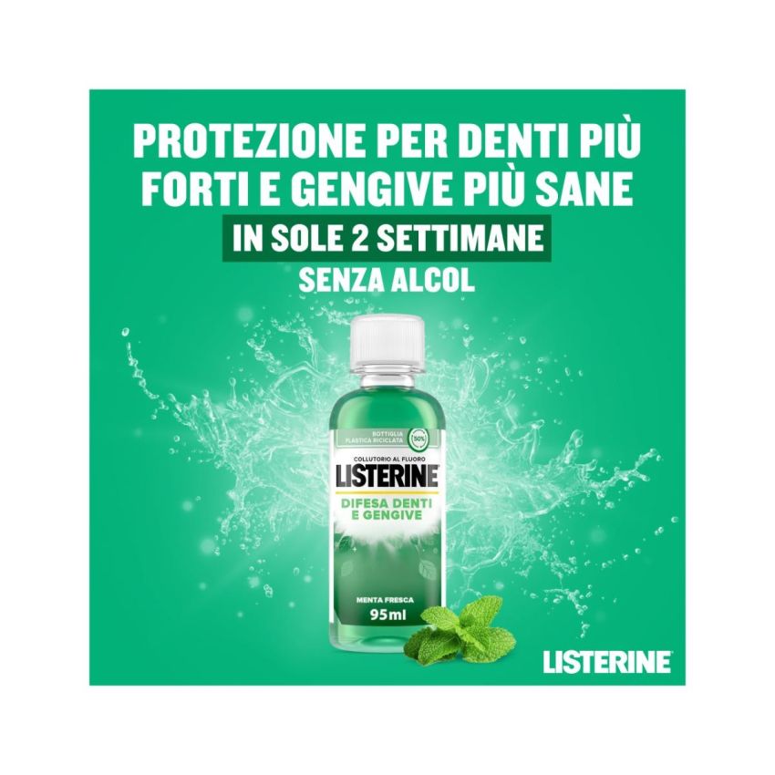 Listerine Collutorio 95ml per Difesa di Denti e Gengive