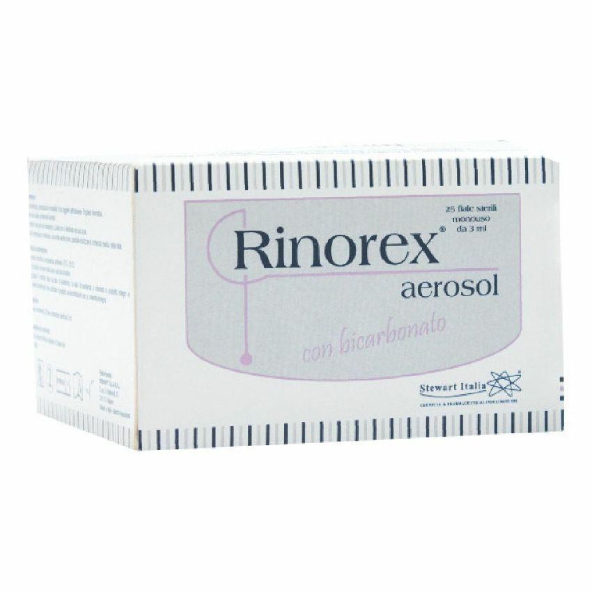 Rinorex Bicarbonato Aerosol per Naso - Confezione da 25 Flaconi da 3ml