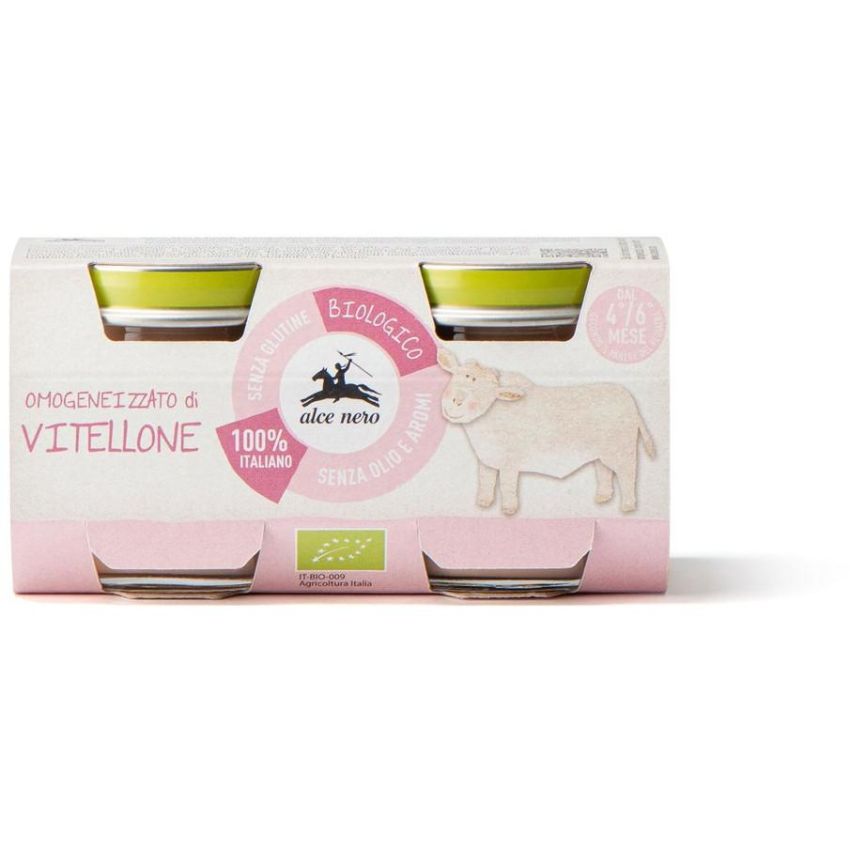 Biologico Omogeneizzato di Vitellone per Neonati 4-6 Mesi - Confezione da 2x80g