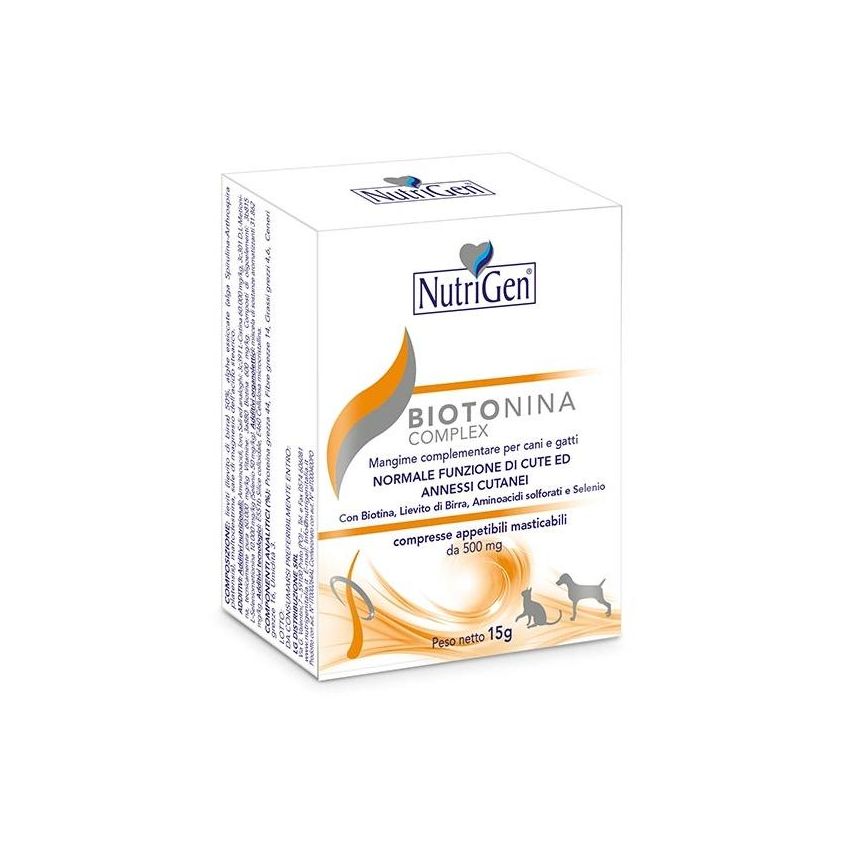 Nutrigen Biotonina Complex - Integratore per Cani e Gatti - 30 Tavolette