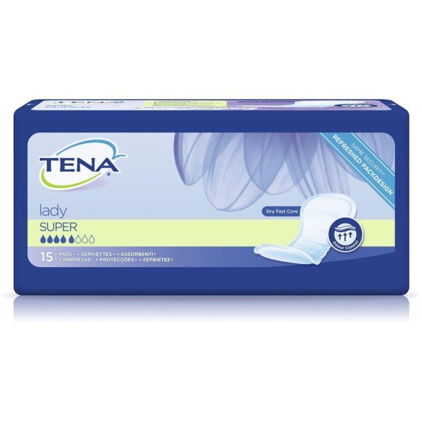 Tena Lady Super - Pacchetto da 15 Assorbenti per Incontinenza Femminile
