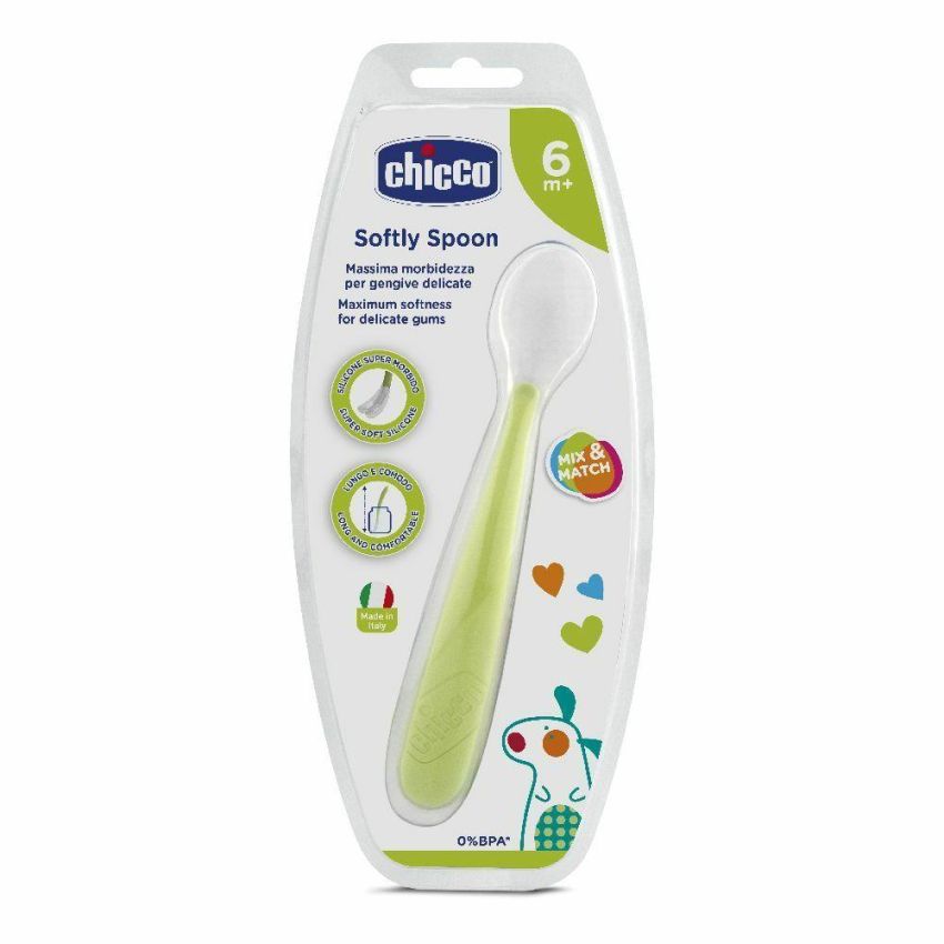 Cucchiaio in Silicone Morbido Verde Chicco per Bambini