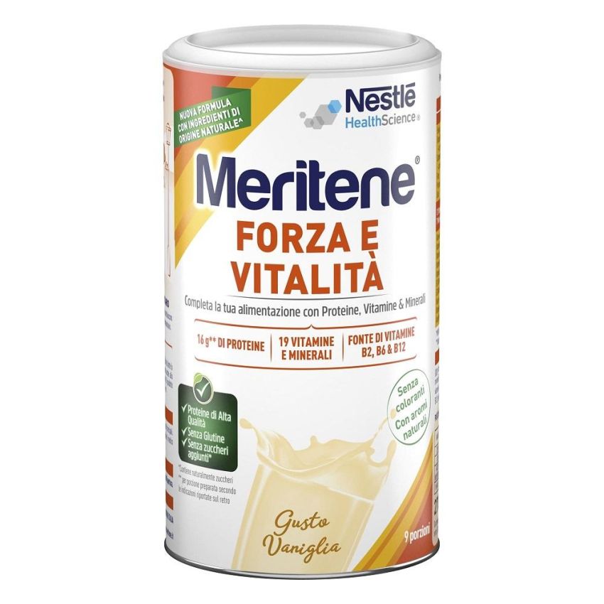Meritene Forza e Vitalità - Vaniglia, Integratore Energetico, 270g