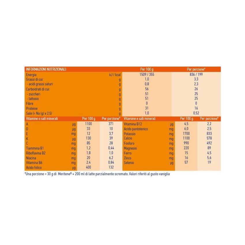 Meritene Forza e Vitalità - Vaniglia, Integratore Energetico, 270g