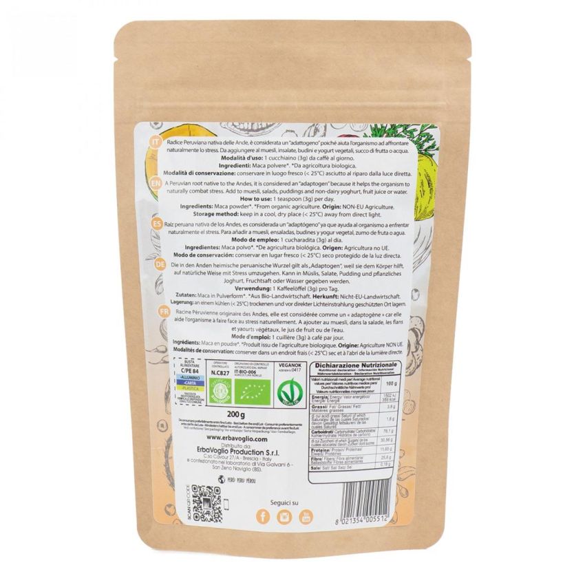 Bio Maca Integrale in Polvere - 200g