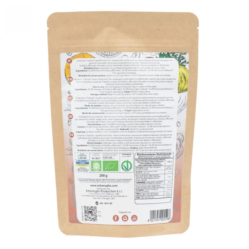 Erbavoglio Triphala in Polvere Biologica 200g