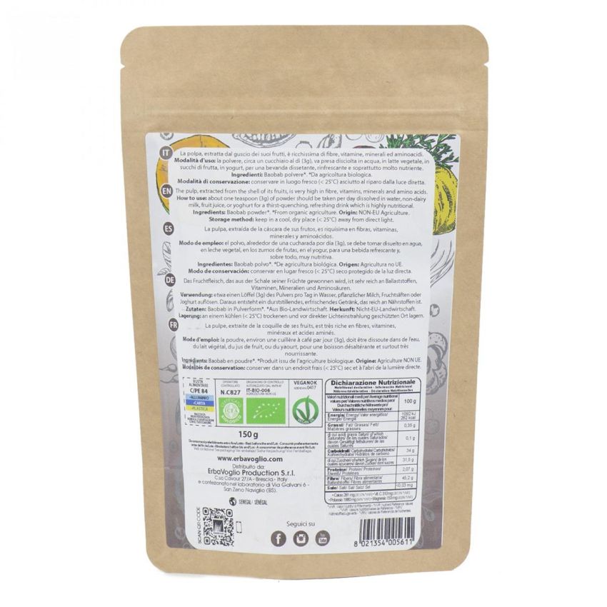Baobab Biologico in Polvere 150g - Puro e Naturale