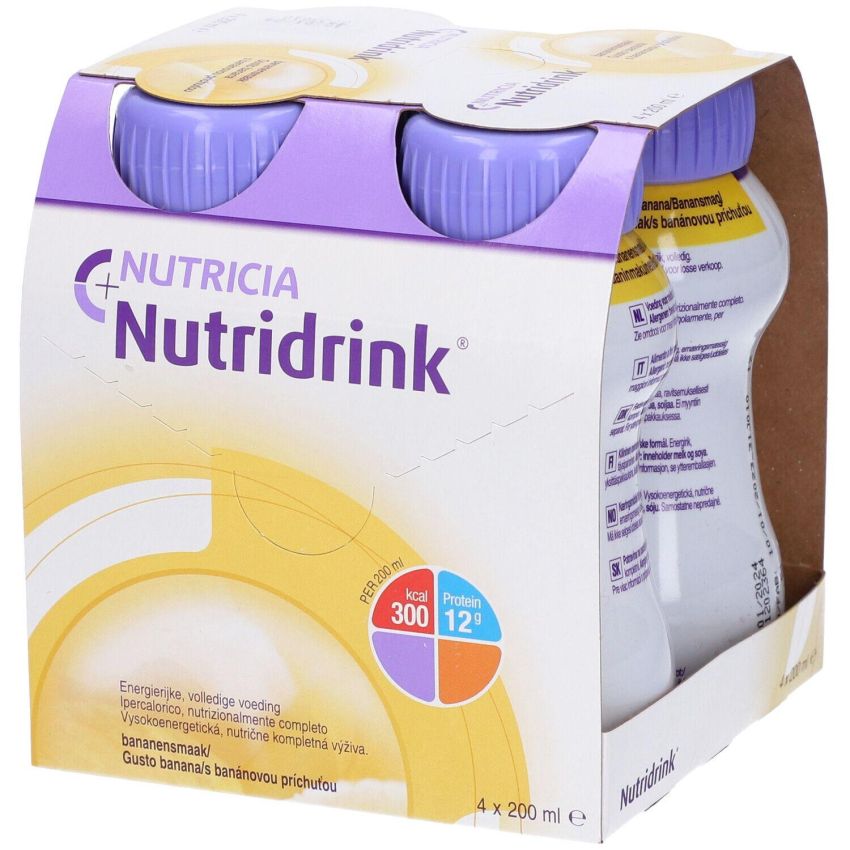 Nutridrink Banana - Bevanda nutriente, confezione da 4 x 200ml