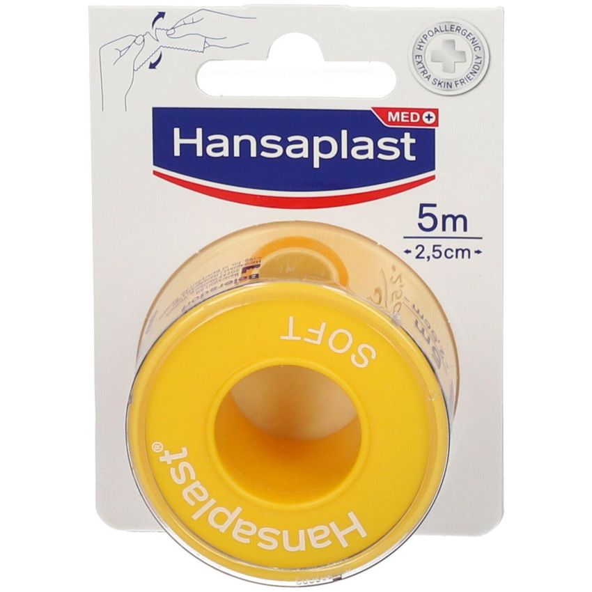 Hansaplast Soft Cerotto Medicato, 2,5 x 500 cm