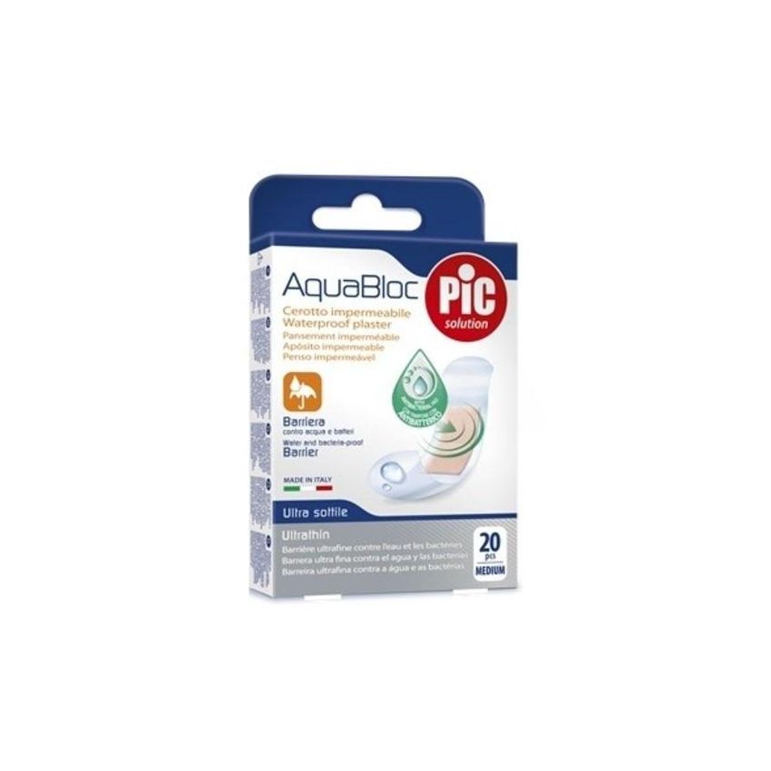 Pic Aquabloc19 Cerotti Resistenti all'Acqua, 19 x 72 mm, 20 Pezzi