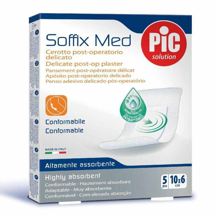 Soffix Med Pic - Cerotti Sterili 10x6 cm, Confezione da 5 Pezzi