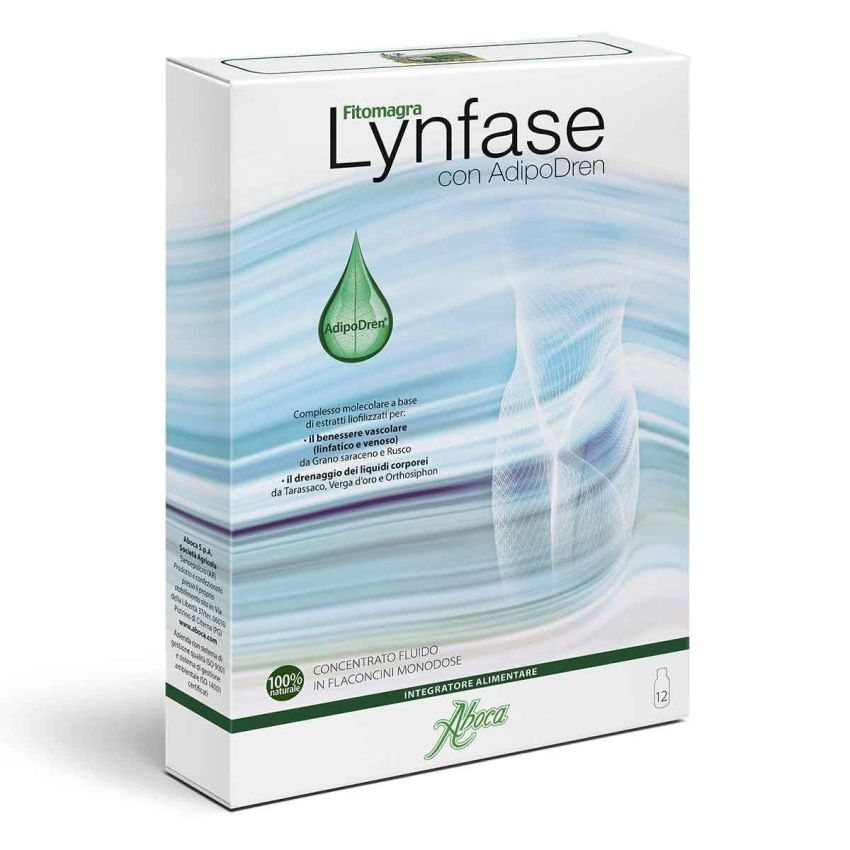 Aboca Fitomagra Lynfase Soluzione Concentrata - Confezione da 12 Bottiglie da 15g