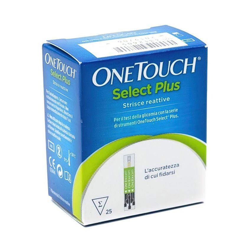 Onetouch Select Plus - Strisce per Misurazione della Glicemia, Pacco da 25