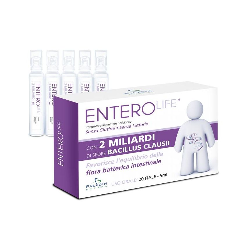 Enterolife Probiotic Supplement - 2 Miliardi CFU - 20 Flaconi