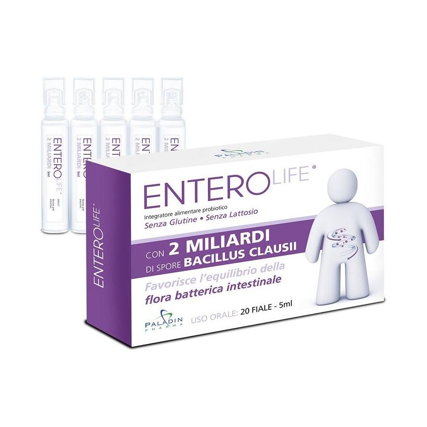 Enterolife Probiotic Supplement - 2 Miliardi CFU - 20 Flaconi