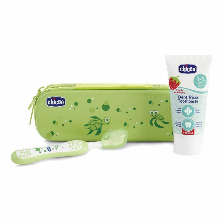 Chicco Set Igiene Dentale in Verde Fluorescente