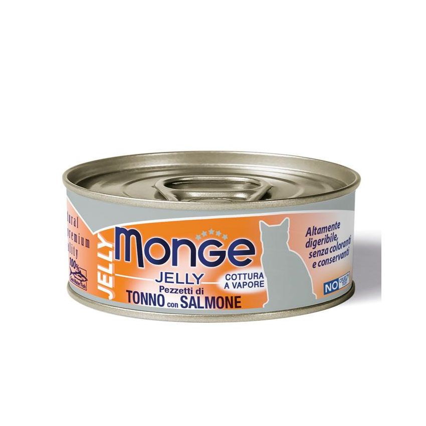 Monge Jelly Tonno Bonito con Salmone - Cibo Umido per Gatti 80g
