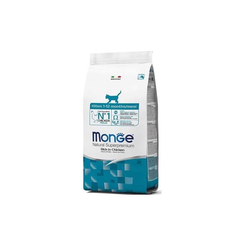 Monge Cibo Secco per Gatti Cuccioli 1-12 Mesi, Ricco di Pollo, 1,5 Kg