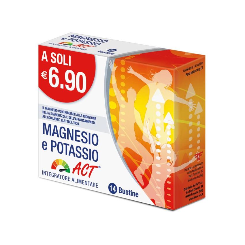 Act Magnesio Potassio - 14 Bustine da 5g di Supplemento Alimentare