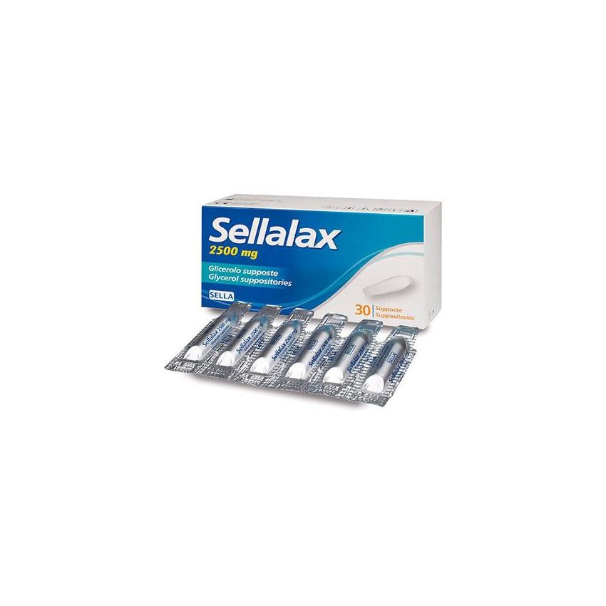 SellaLax Supposte di Glicerina 2500mg - Confezione da 30 Pezzi