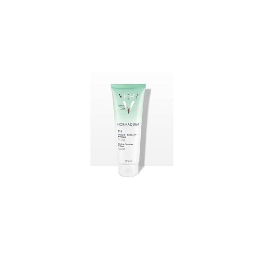 Vichy Normaderm 3-in-1 Esfoliante, Detergente e Maschera, 125 ml