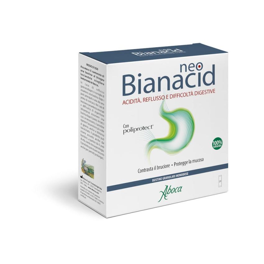 Aboca Neo Bianacid - Trattamento Acidità e Reflusso, 20 Buste Monodose