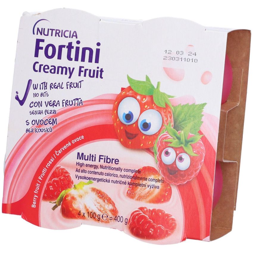 Fortini Multi Fibre Creamy Fruit Shake con Frutti Rossi - 4x100g