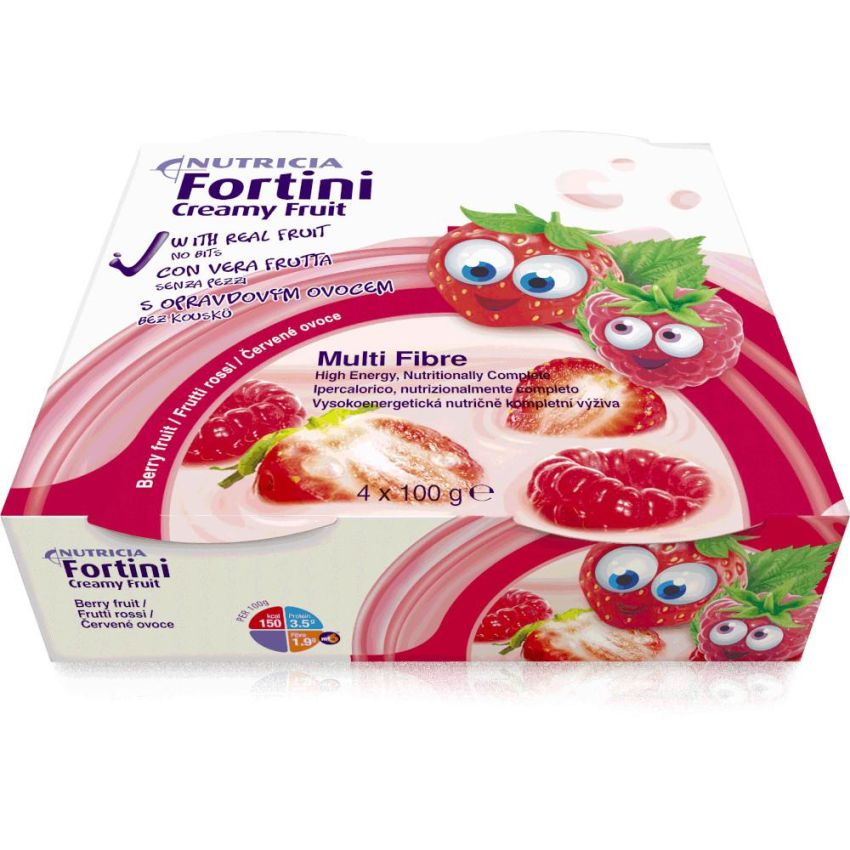 Fortini Multi Fibre Creamy Fruit Shake con Frutti Rossi - 4x100g