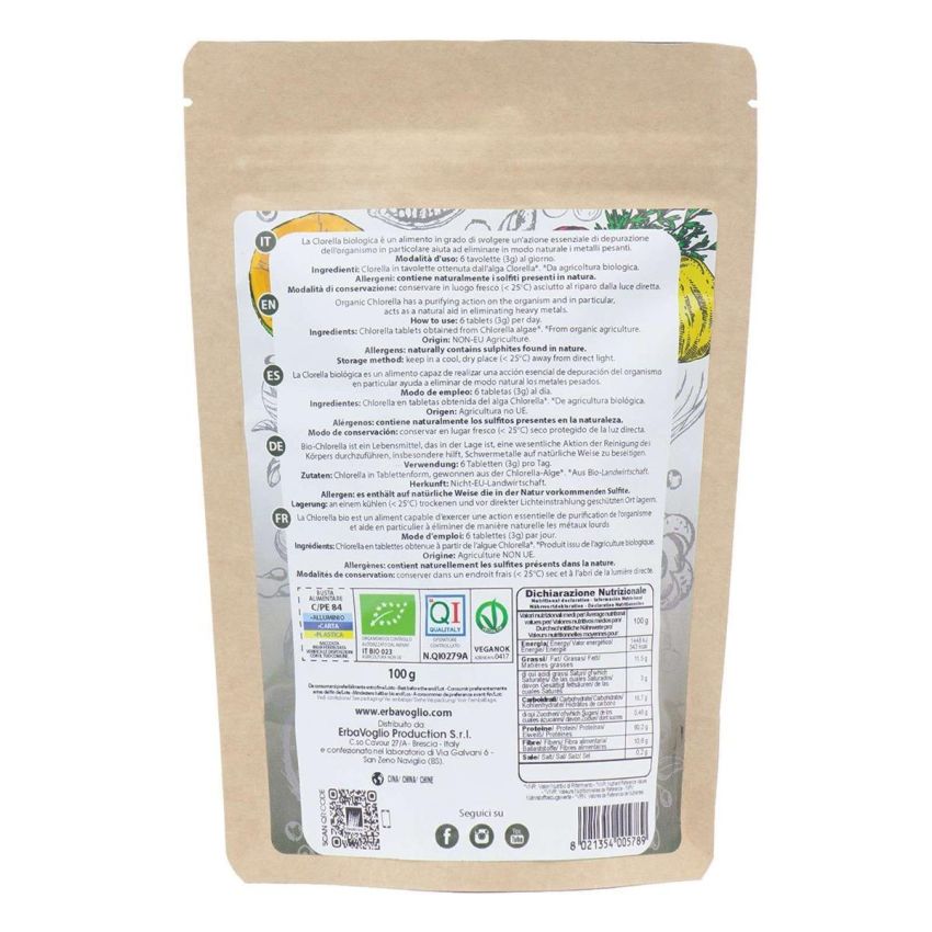 Tavolette di Clorella Biologica Erbavoglio 100g