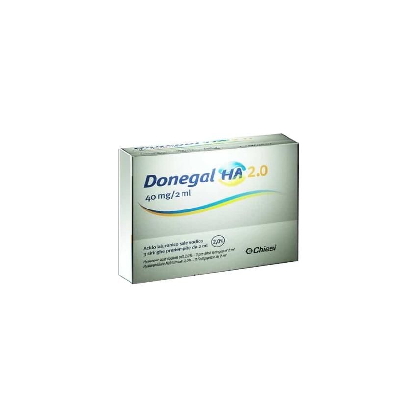 Donegal Siringa Intrarticolare 2.0 con Acido Ialuronico 40mg, Confezione da 3x2ml