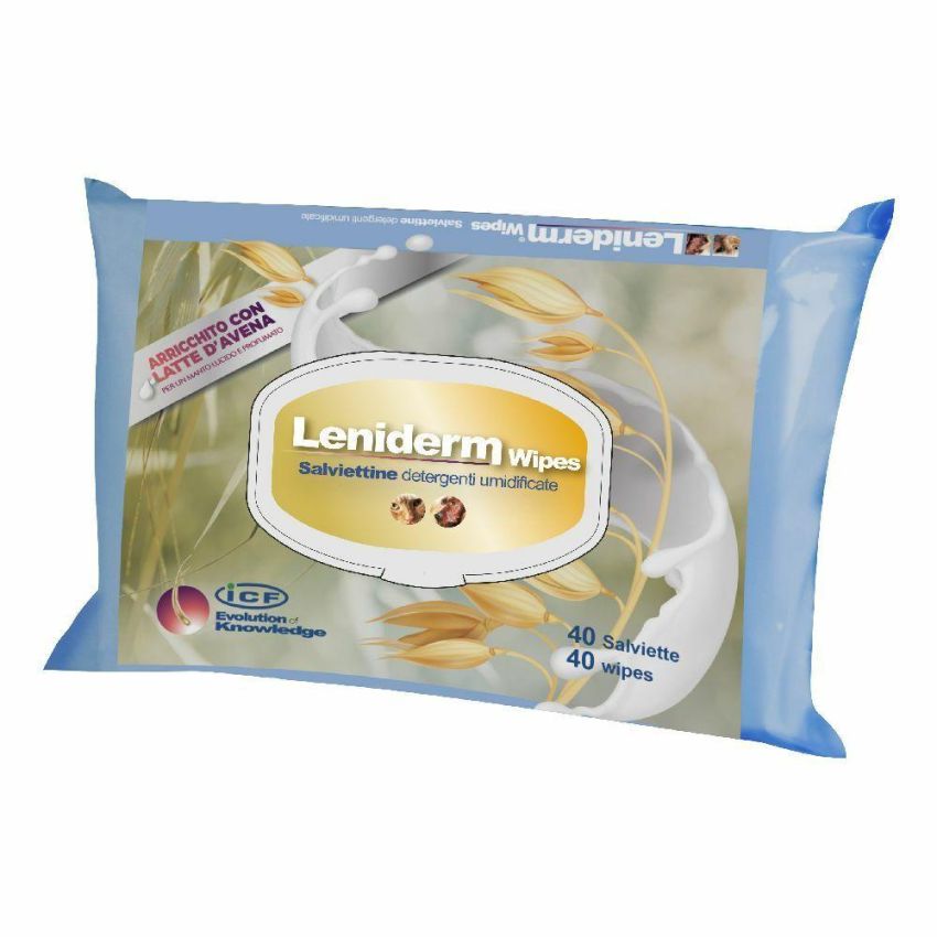 Leniderm Salviette Detergenti per Cani e Gatti - Pacco da 40 Pezzi
