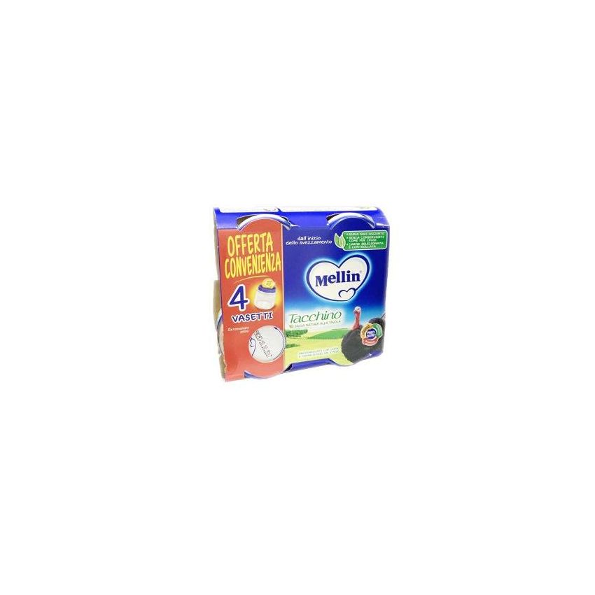 Mellin Purea di Tacchino Omogeneizzata - Pack da 4 x 800g