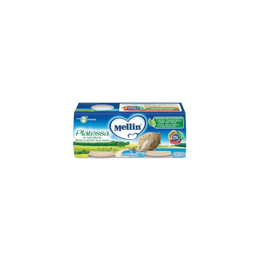 Mellin Omogeneizzato di Platessa per Neonati da 6 Mesi+ - 2x80g