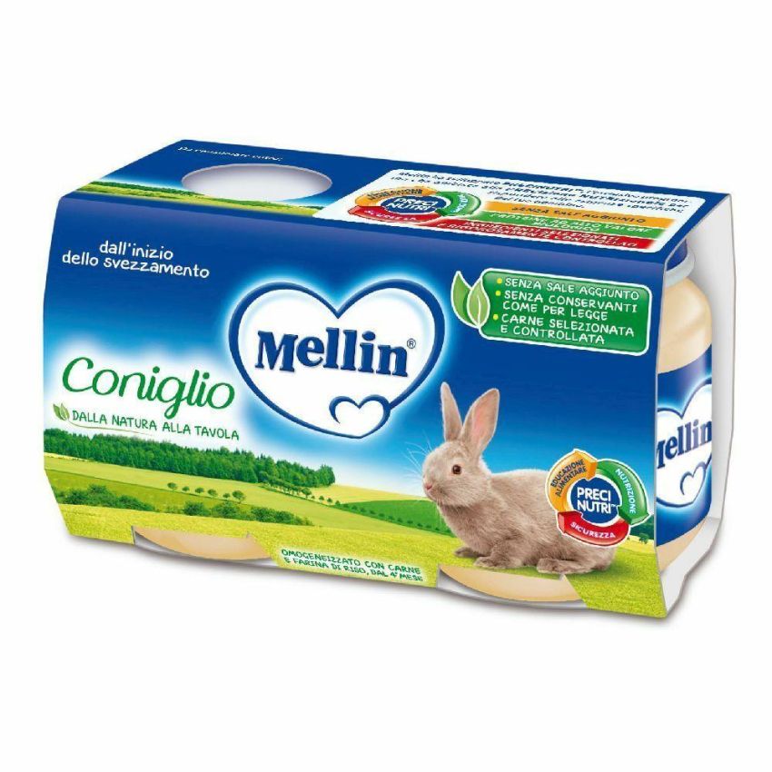 Mellin Omogeneizzato di Coniglio - Pacco Doppio da 120g