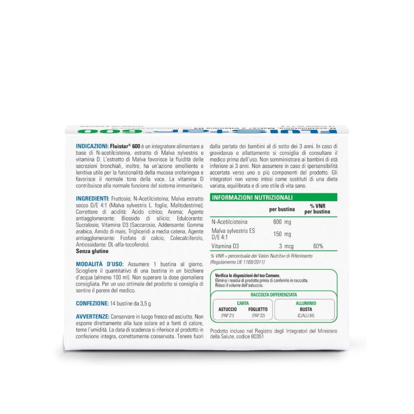 Fluistar 600 - Pacco da 14 Bustine Effervescenti