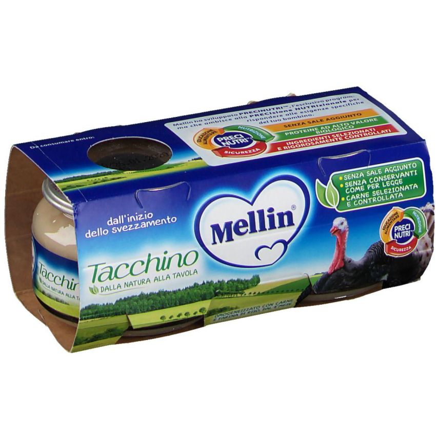 Omogeneizzato di Tacchino Mellin, Confezione da 2x80g