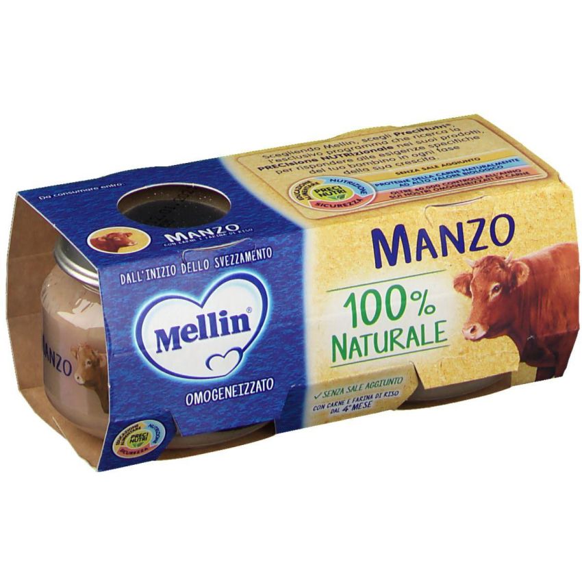 Omogeneizzato di Manzo Mellin - Confezione da 2 x 80 Grammi