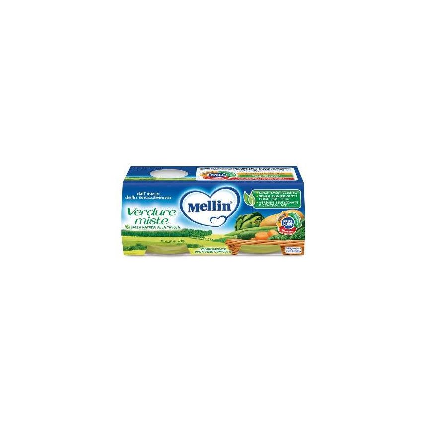 Mellin - Omogeneizzato di Verdure Miste per Bambini da 6 Mesi+ - 2x80g
