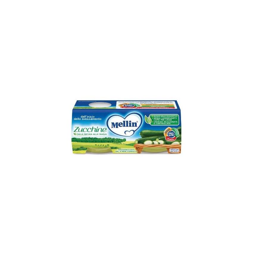 Omogeneizzato di Zucchine Mellin per Bambini dai 6 Mesi, 2x80g