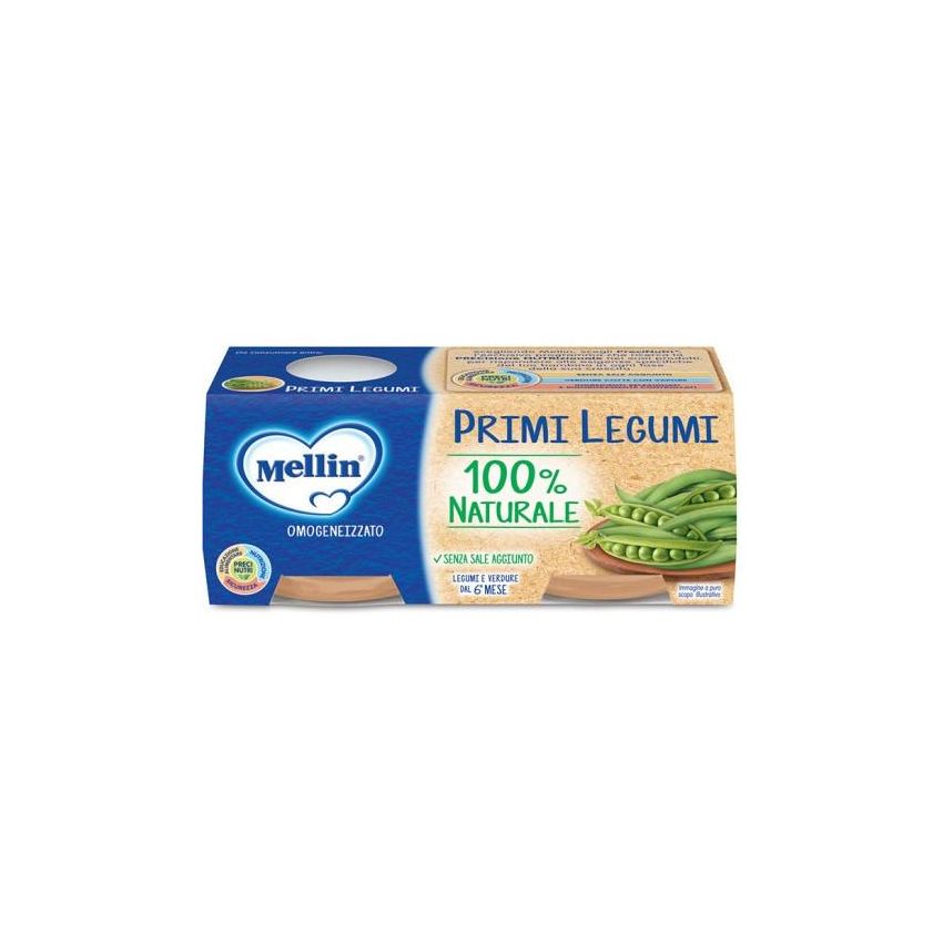 Mellin Omogeneizzato di Primi Legumi per Bambini oltre 6 Mesi - 2x80g