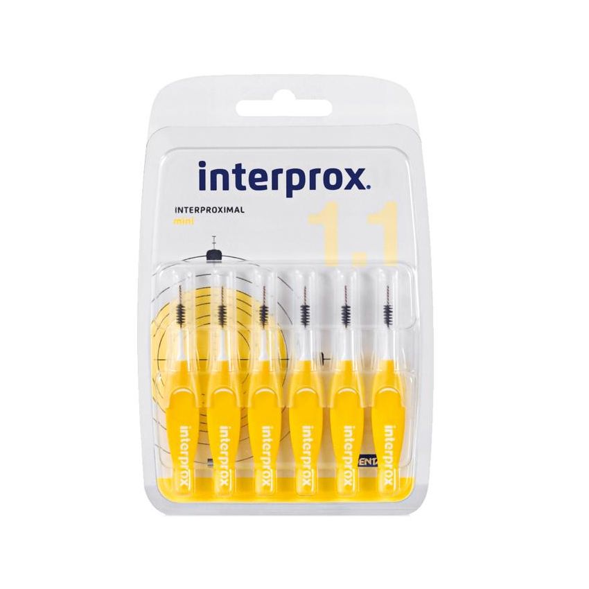 Interprox Mini - Scovolino Interdentale da 1,1mm, Pacco da 6 Pezzi