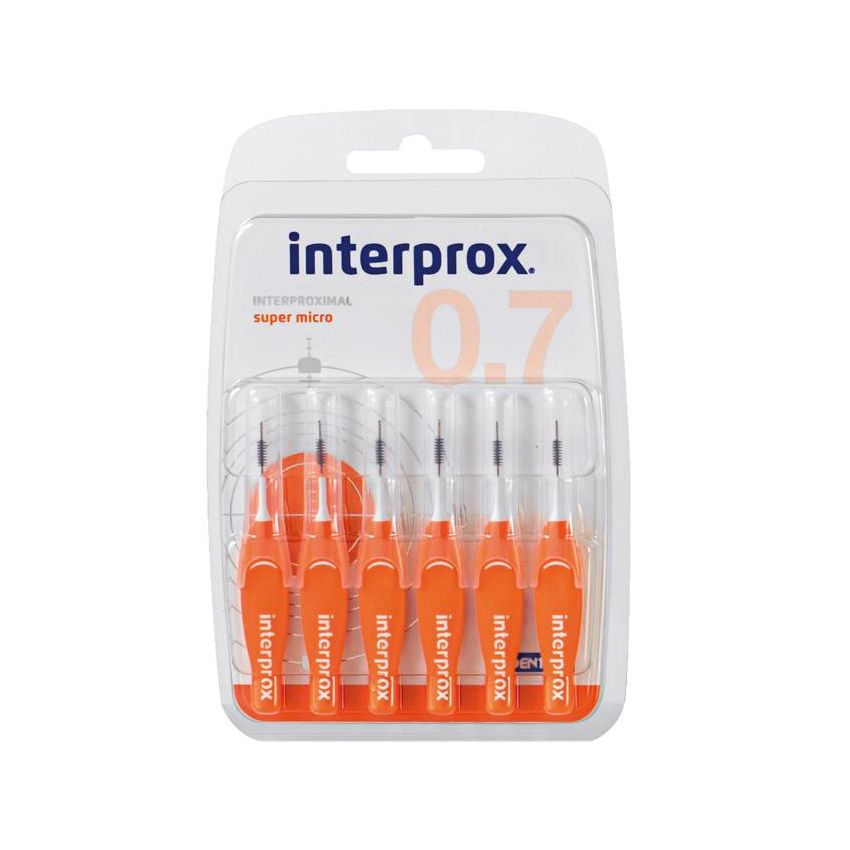 Interprox Super Micro - Scovolino Interdentale Super Sottile 0,7mm - Pacco da 6 Pezzi