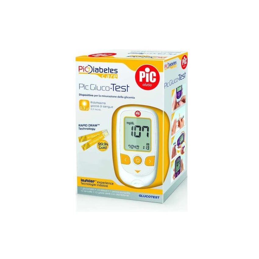 Kit per Controllo Glicemia Pic Glucotest con Glucometro