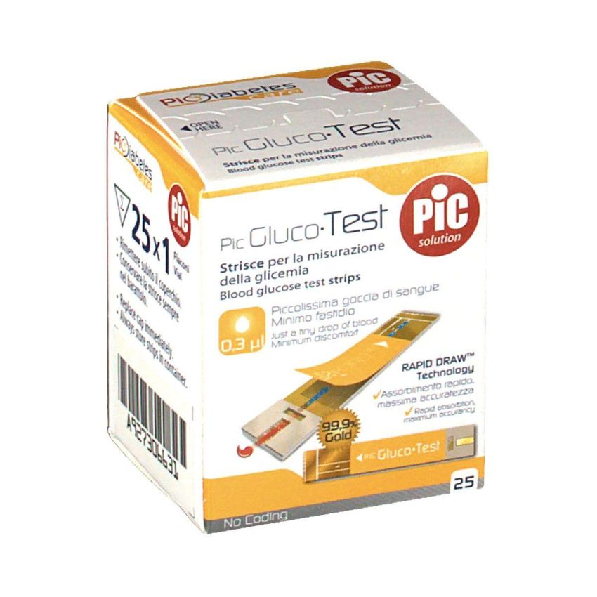 Strisce Glucotest Pic - Confezione da 25 Pezzi